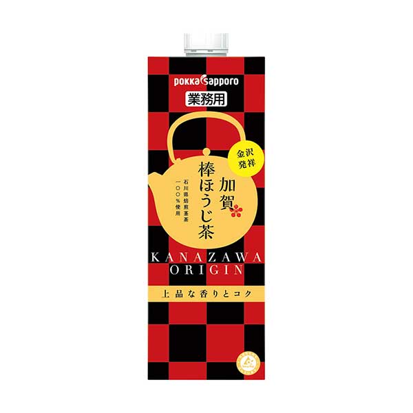 ポッカサッポロ 加賀棒ほうじ茶 業務用 [紙パック] 1L 1000ml x 6本